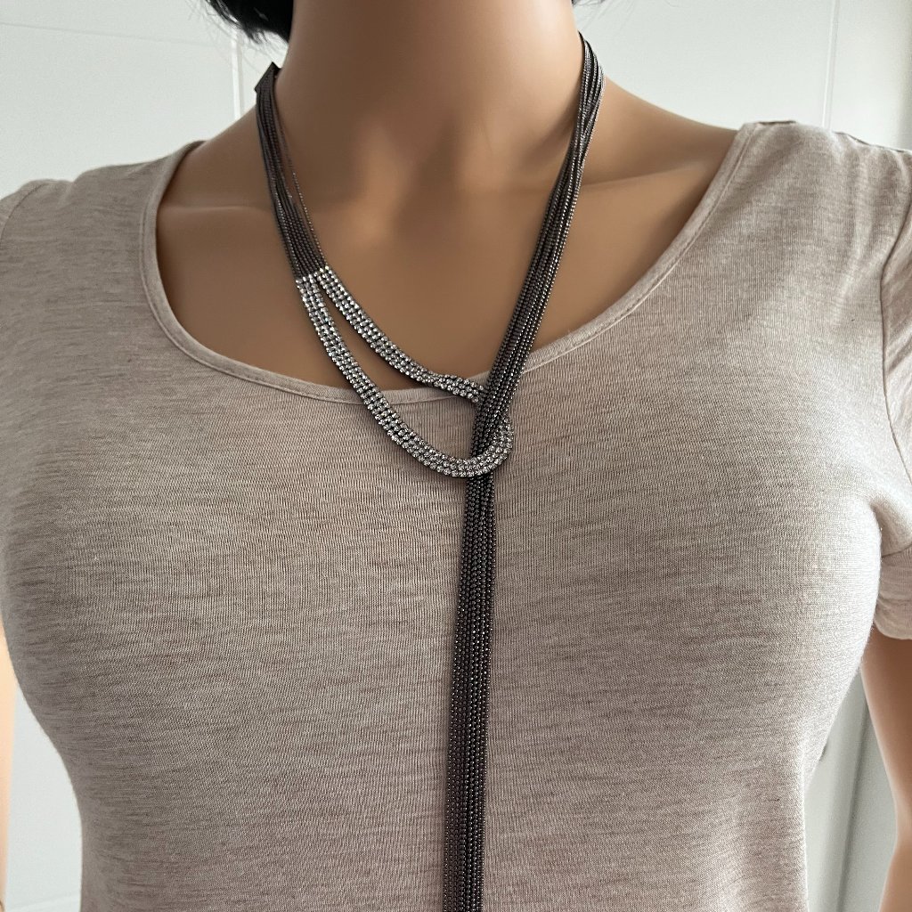 Gunmetal Crystal Chains